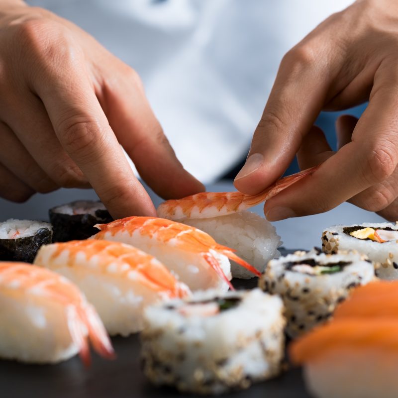 Closeup,Of,Chef,Hands,Preparing,Japanese,Food.,Japanese,Chef,Making